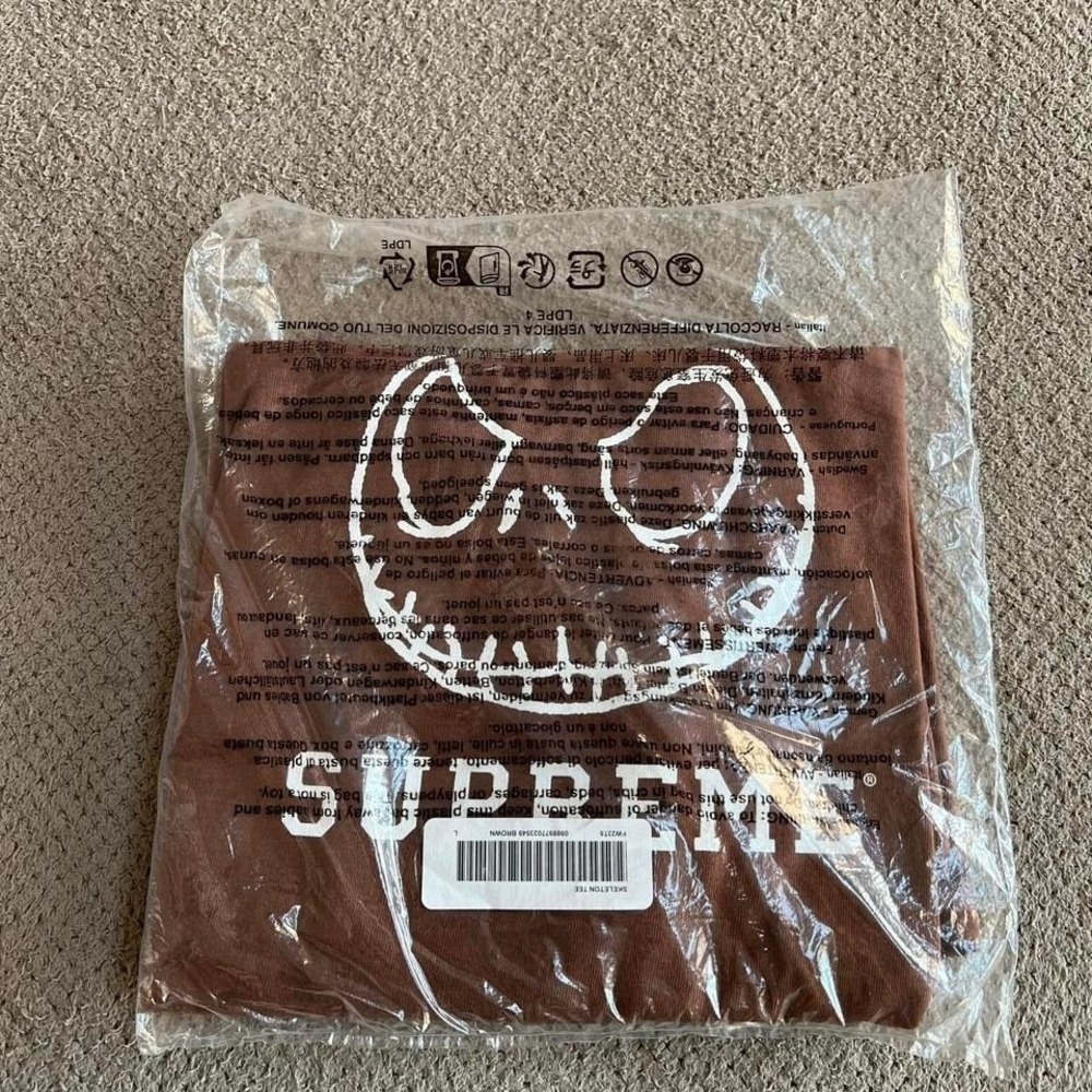 Supreme skeleton tee shirt brown  Size large  Dead stock